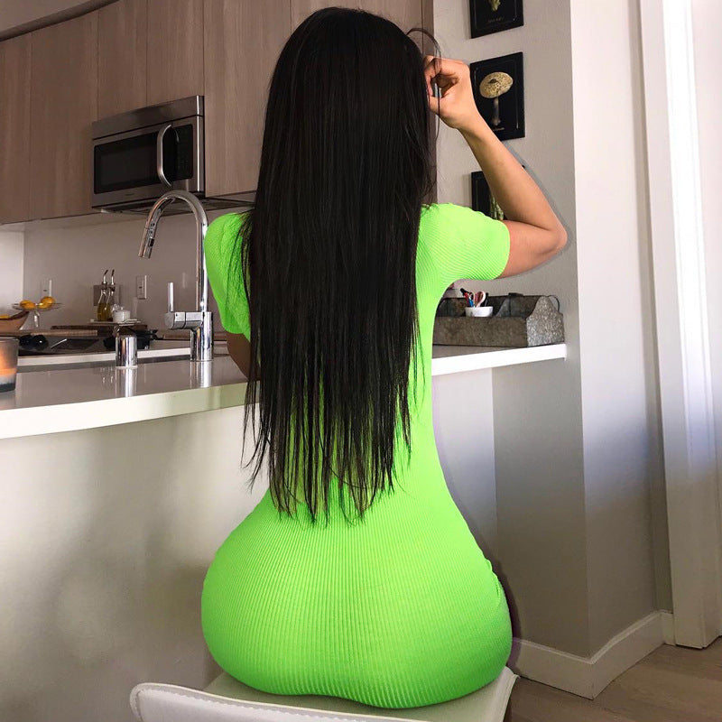 Fluorescent Short Sleeve Jumpsuit