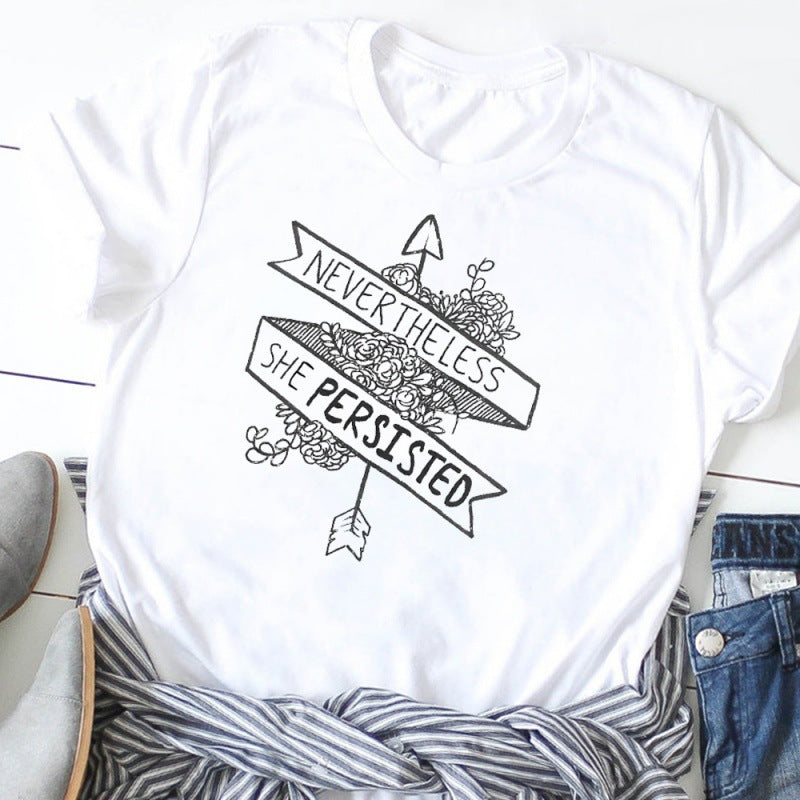 European And American Suffragette Round Neck Short-sleeved T-shirt