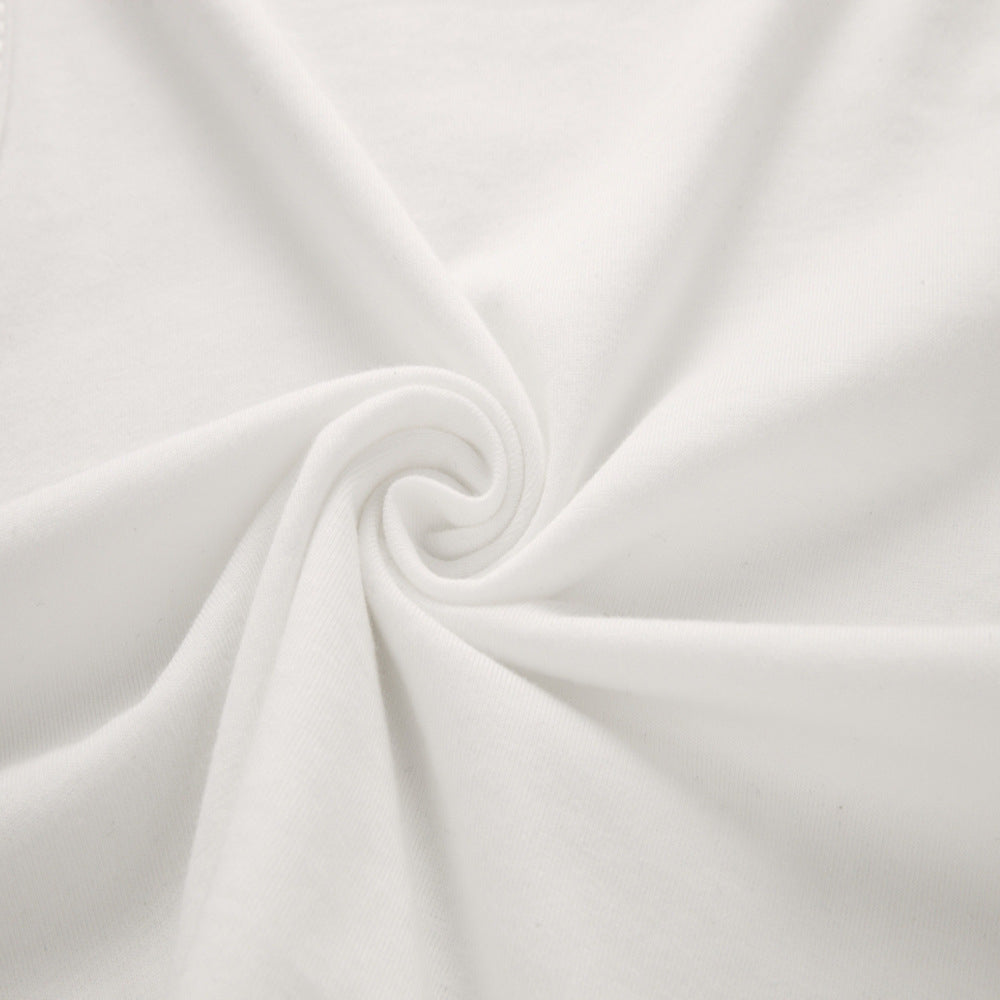 I Love Nerds Letter Print Midriff-baring Short Sleeve