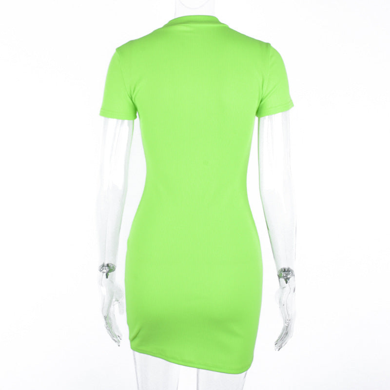 Fluorescent Short Sleeve Jumpsuit
