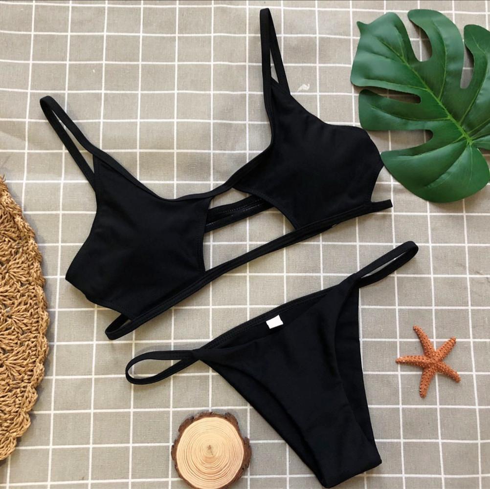 Sexy High Waist Bikini Swimsuit Women Ruffle Swimwear Striped Set