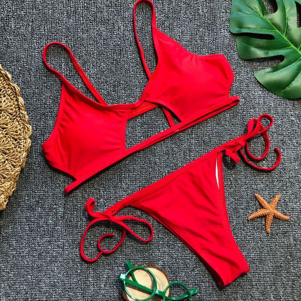 Sexy High Waist Bikini Swimsuit Women Ruffle Swimwear Striped Set