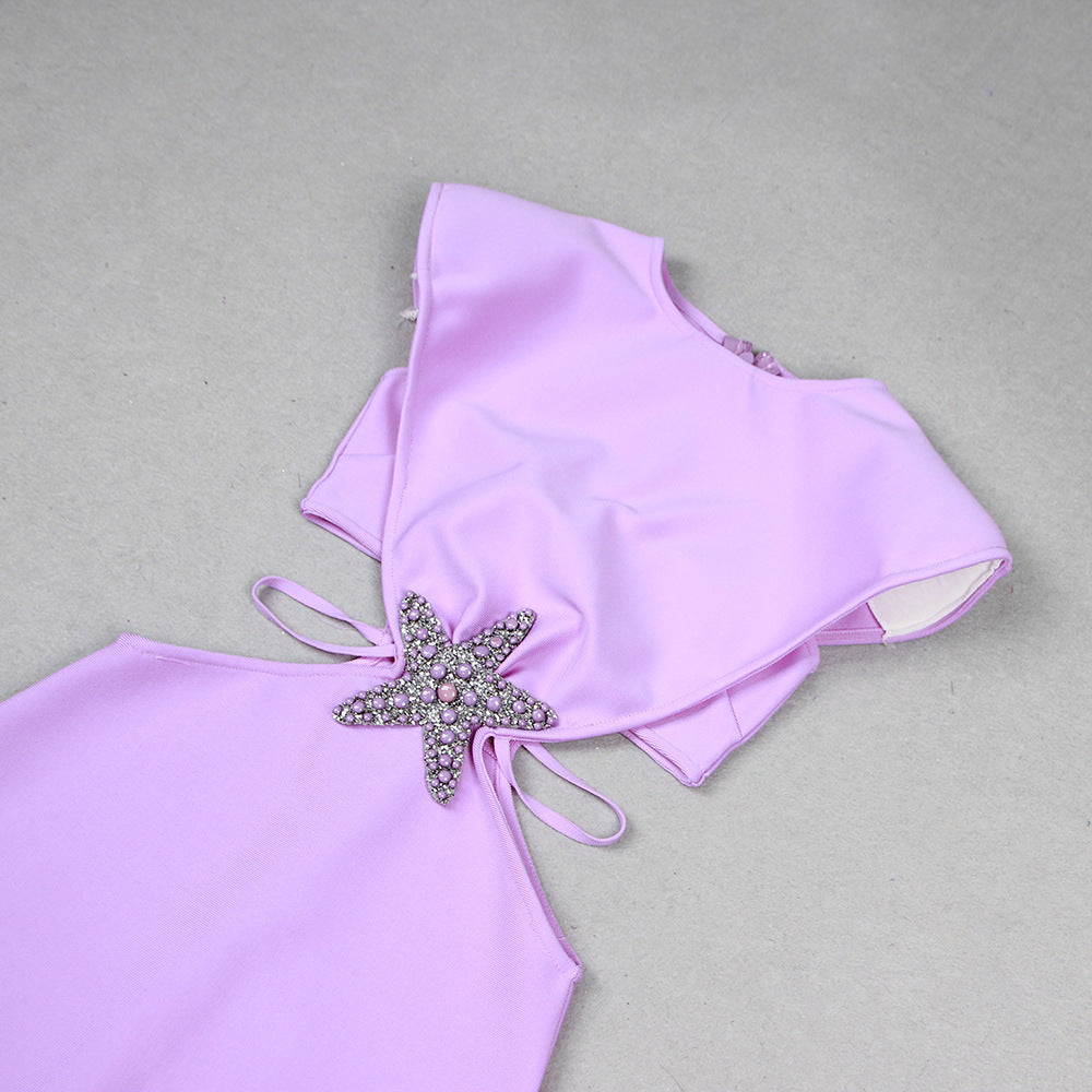 Sexy Cutout Irregular Bandage One-piece Dress