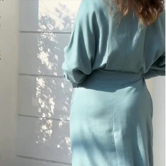 Solid Color Shirt Dress