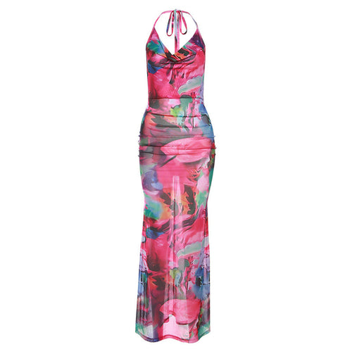 Summer Women Clothing Halter Sexy See through Backless Slim Fit