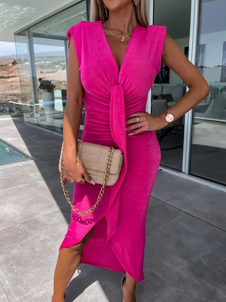 Deep V-Neck Maxi Dress