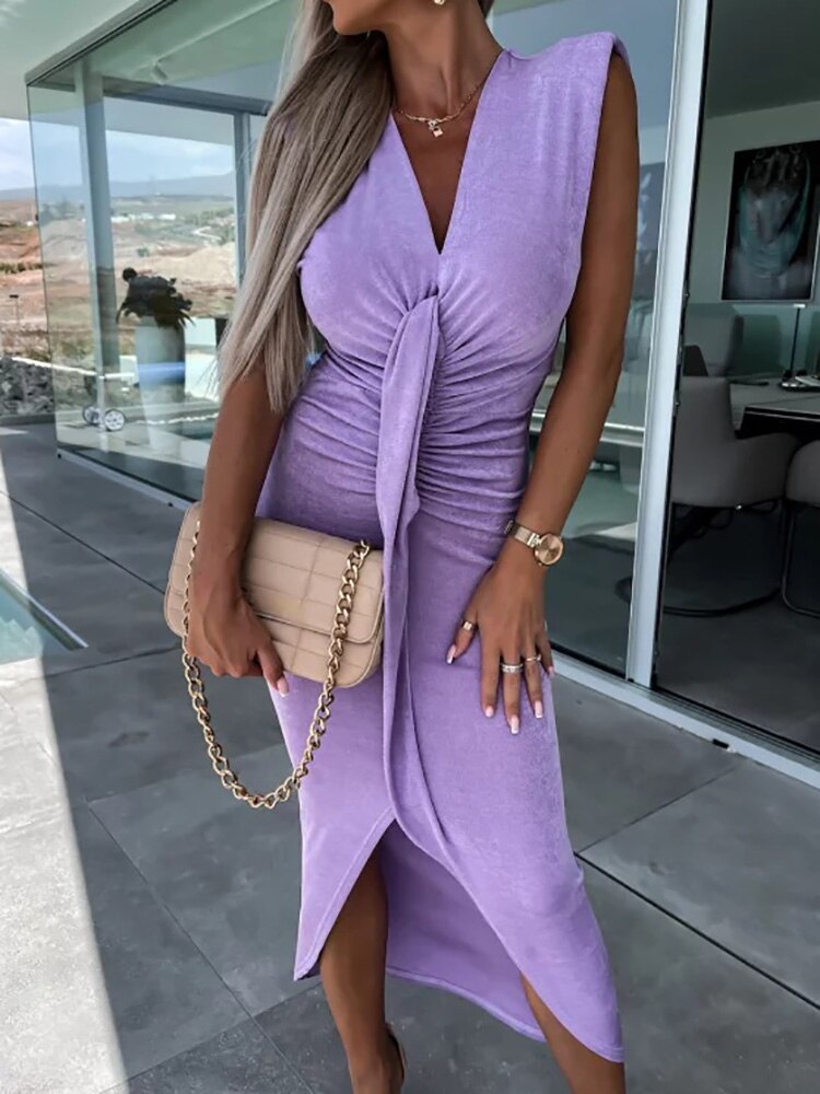 Deep V-Neck Maxi Dress