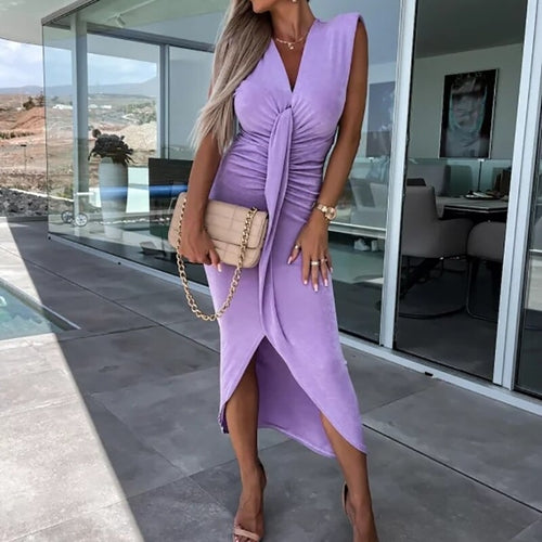 Deep V-Neck Maxi Dress