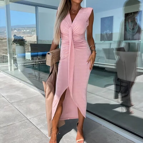 Deep V-Neck Maxi Dress