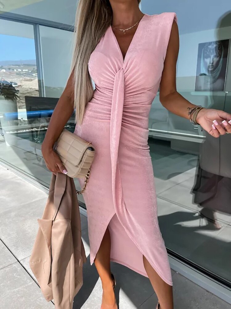 Deep V-Neck Maxi Dress