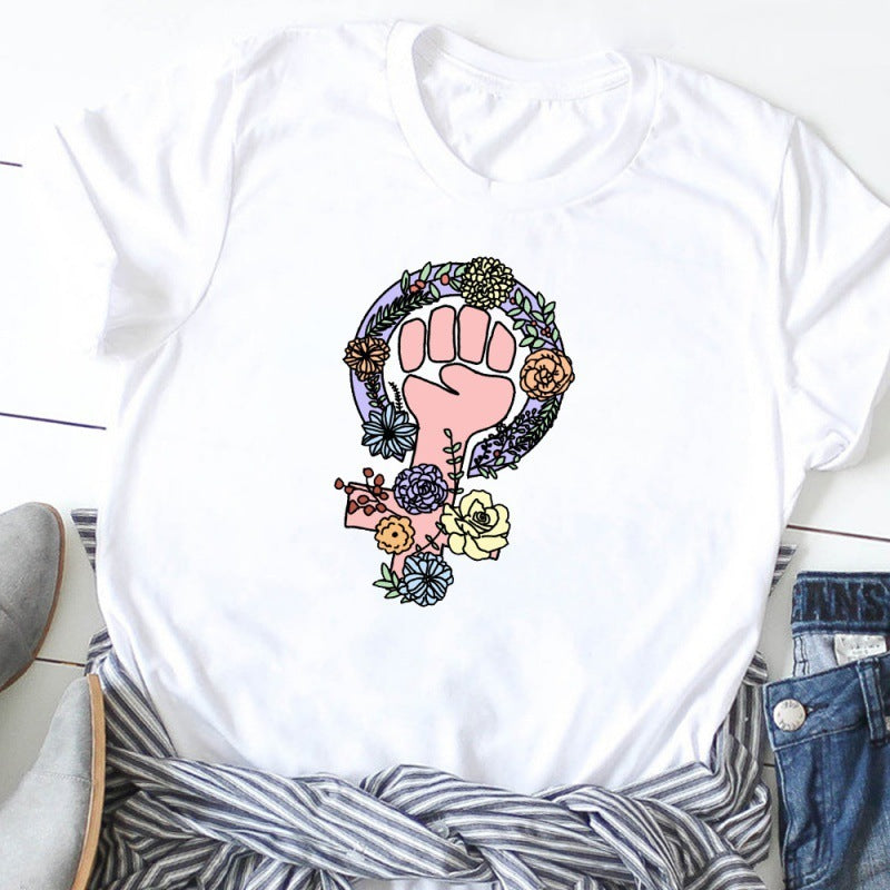 European And American Suffragette Round Neck Short-sleeved T-shirt