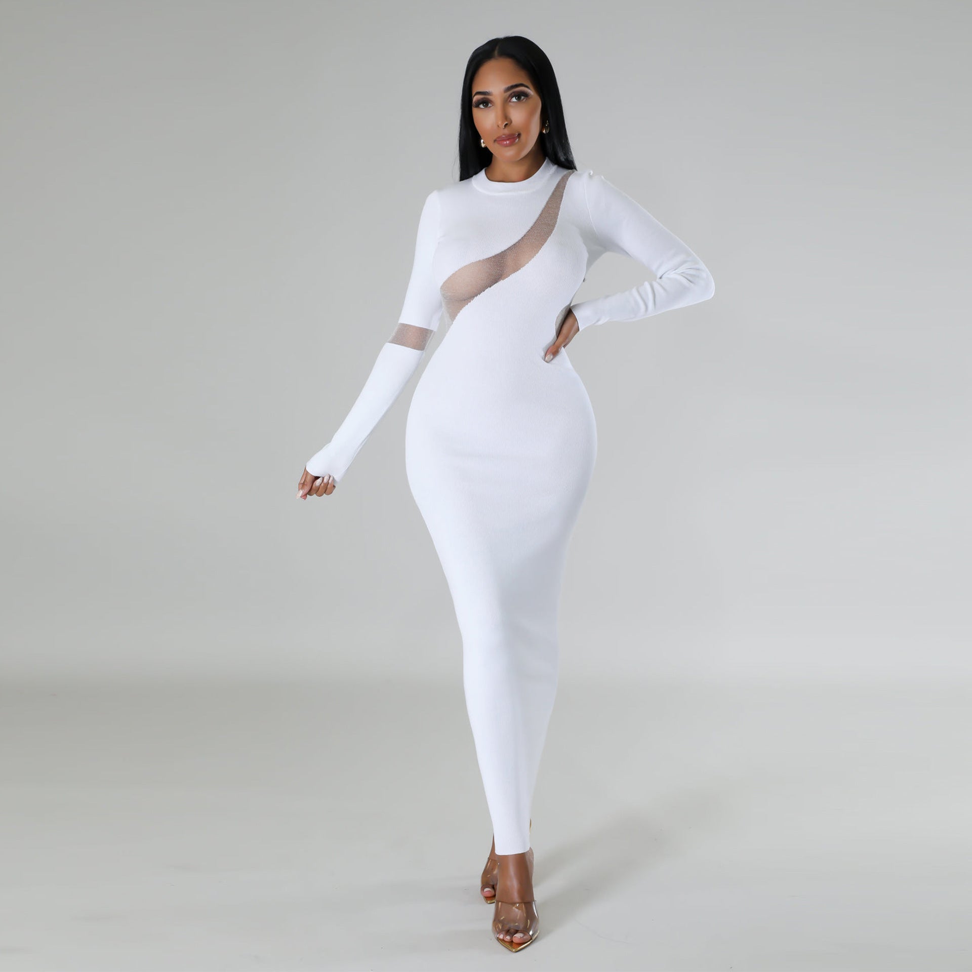 Sexy Slim-fit Sheath Mesh Dress