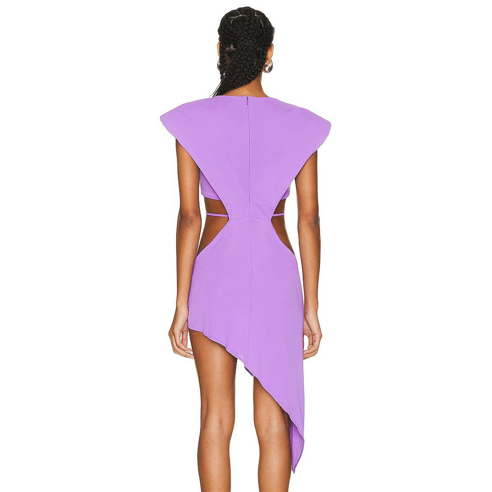 Sexy Cutout Irregular Bandage One-piece Dress