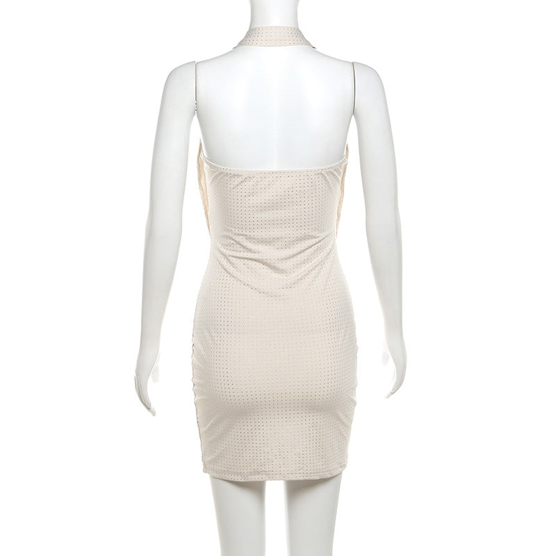 Sexy Halter Low-cut Backless Slim Fit Sheath Dress