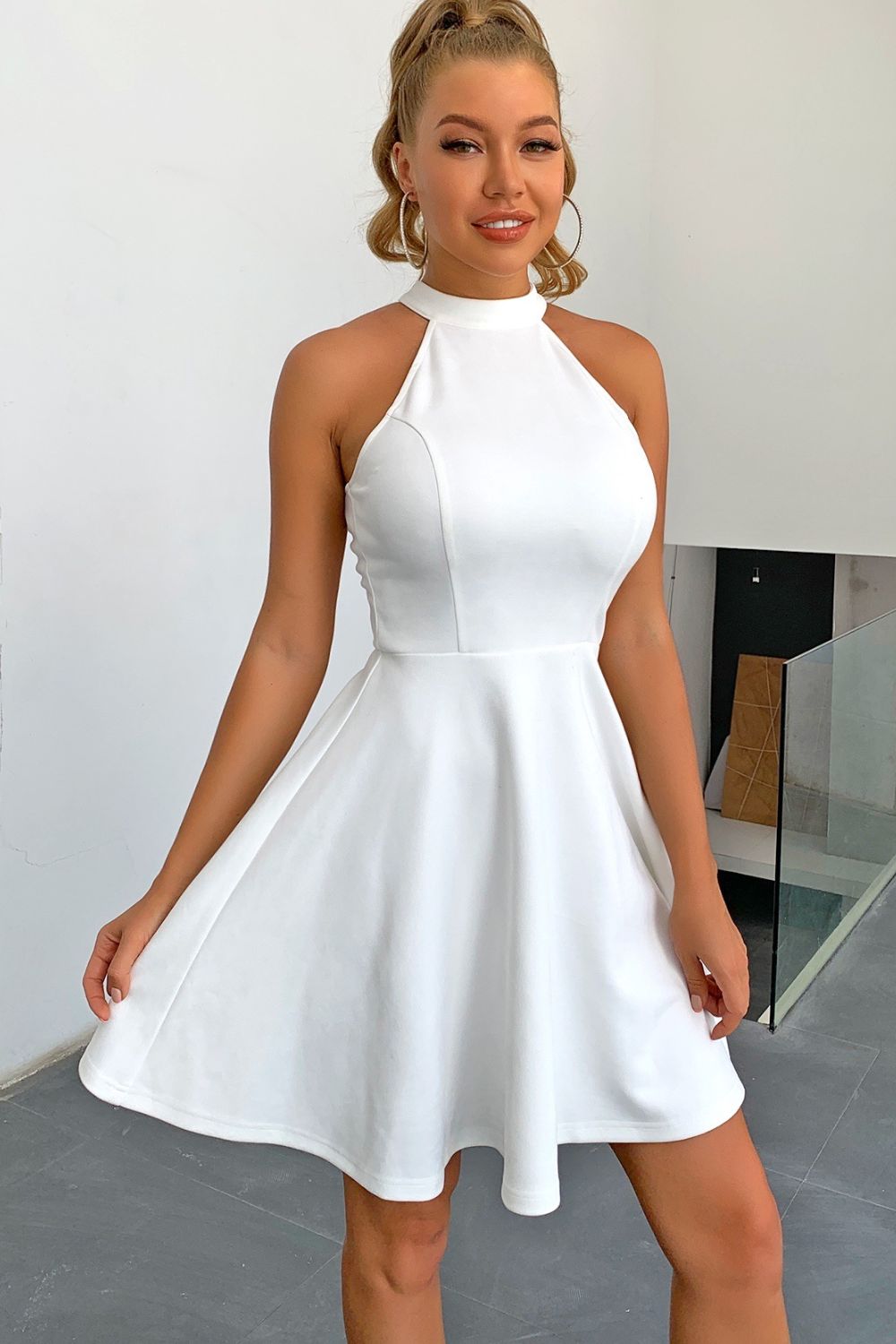 A-Line Sleeveless Mini Dress