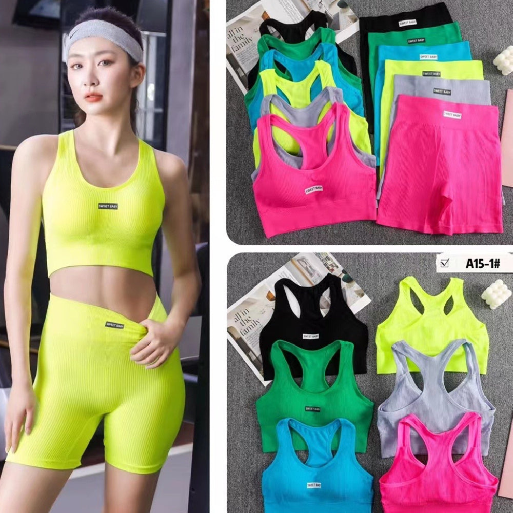 Sports Yoga Suit With Chest Pad Shockproof Beauty Back Hip Withdraw Stretch Sports Women's Shorts