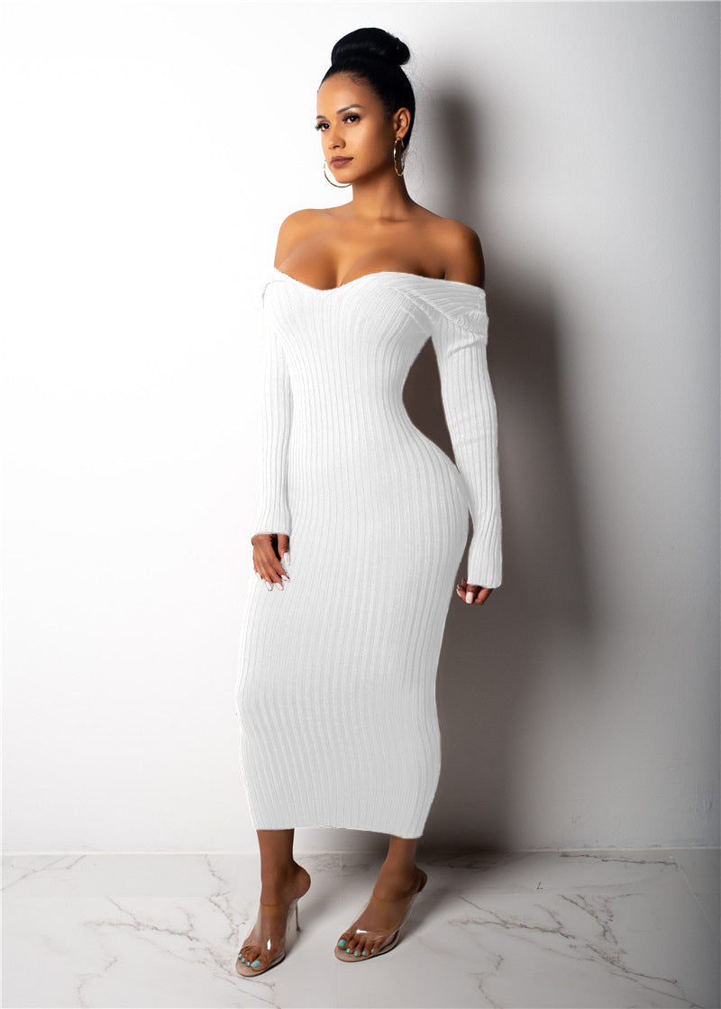Seater Knit Dress for Women with V-neck