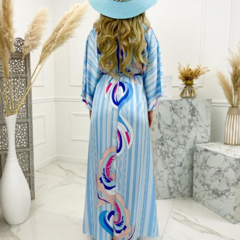 Elegant Slit Elastic Waist Beach Long Dress