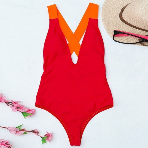 Sexy One Piece Swimsuits Plunging Swimwear