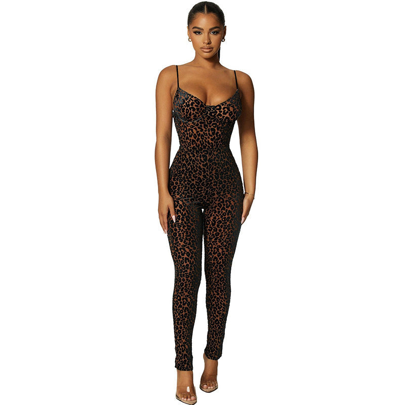 Plush Velvet Bodycon Jumpsuit