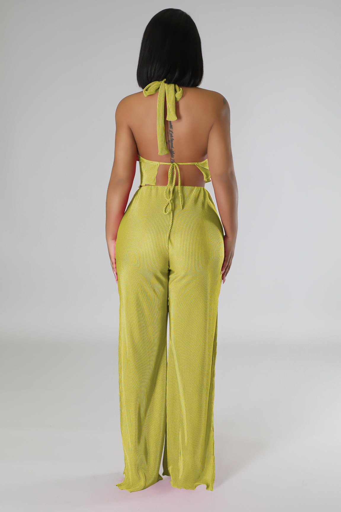 Sexy fashion backless split two-piece set