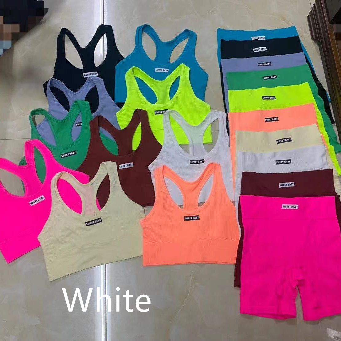 Sports Yoga Suit With Chest Pad Shockproof Beauty Back Hip Withdraw Stretch Sports Women's Shorts