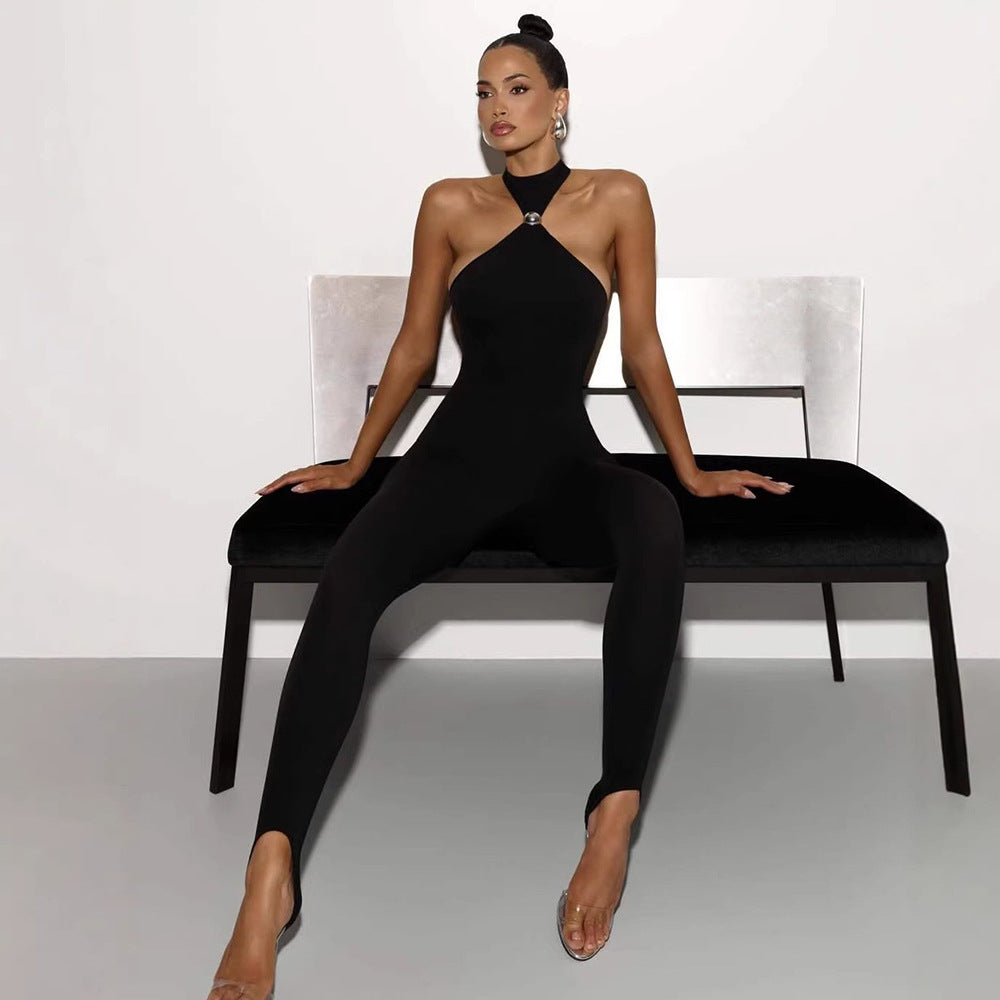 Women's Tight-Fitting Athletic Jumpsuit