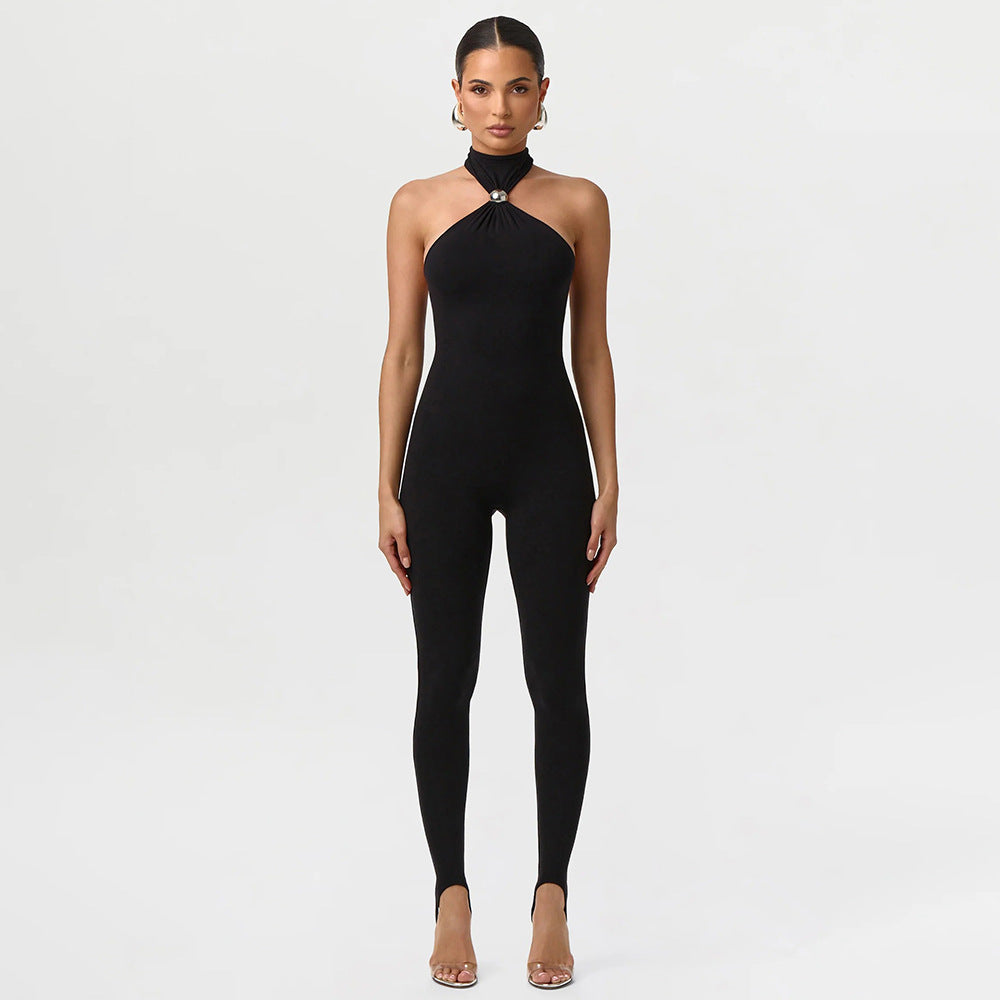 Women's Tight-Fitting Athletic Jumpsuit