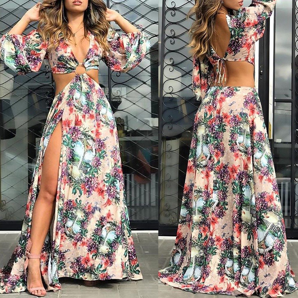 Women Sexy Floral Dress Party Dress